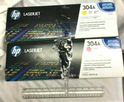 Hp Laserjet Print Cartridge Lot Of 2 Genuine Magenta Yel Aac