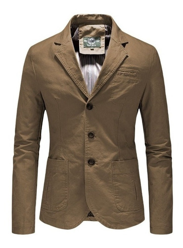 Chaqueta De Traje Para Hombre 100% Algodón Sólido