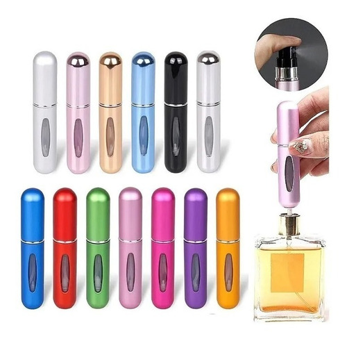 Imagen 1 de 9 de Mini Perfumero Portátil Recargable 5ml Atomizador Colores