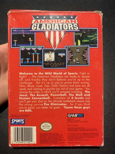 American Gladiators Nintendo Nes Sin Manual #2 (Usado)