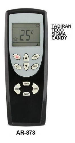 Control Remoto Aire Acondicionado Tadiran Teco Sigma Candy