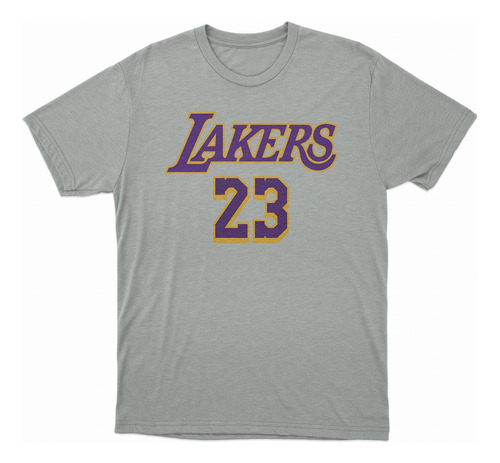 Remera Basket Nba Los Angeles Lakers Gris Logo Lakers 23