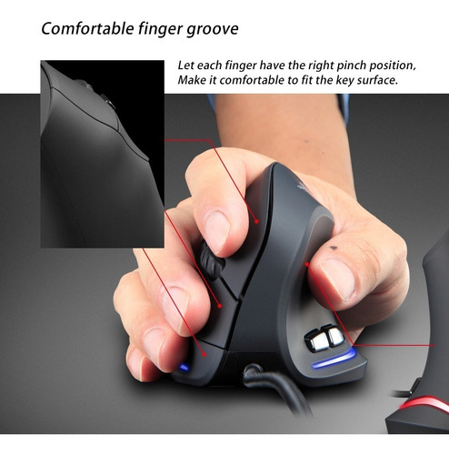 Imagen 4 de 9 de Mouse Vertical Inlámbrico Ergonómico 4recargable 3200 Dpi