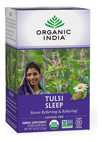 Chá Tulsi Sleep Orgânico India Caixa 18 Saches Infusão 32,4g