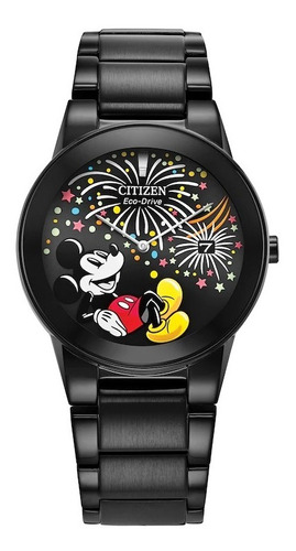 Citizen Mickey Fiesta Esfera Negra Acero Inox Au1095-57w