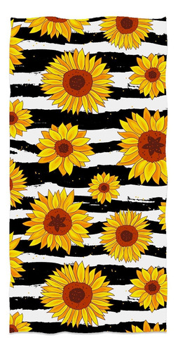 Slhets Toalla Mano Girasol 13.6 X 29 Pie Pintada Raya Negra