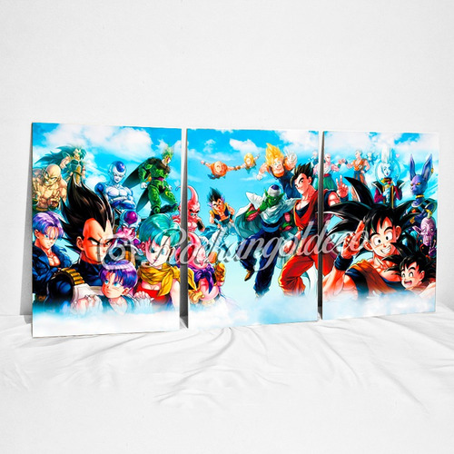 Cuadro Tríptico Dragon Ball Super Presonajes Goku Vegeta  Xl