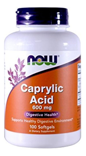 Now Foods Ácido Caprílico 600 Mg, 100 Cápsulas Blandas - (pa