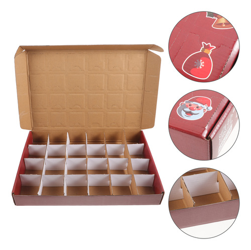 Caja Para Sorteos Con Compartimento Navideño, Caja Para Rifa