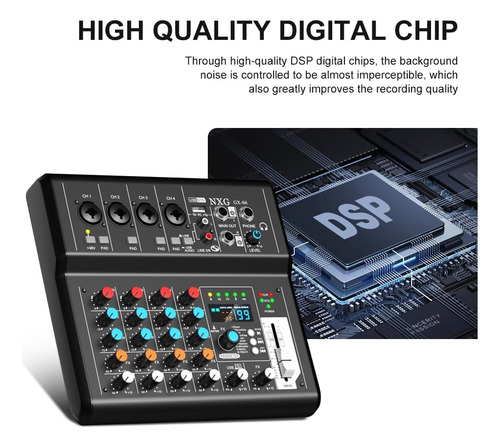 Yamnweo Gx-06 Mezclador De Audio Portátil De 6 Canales Con