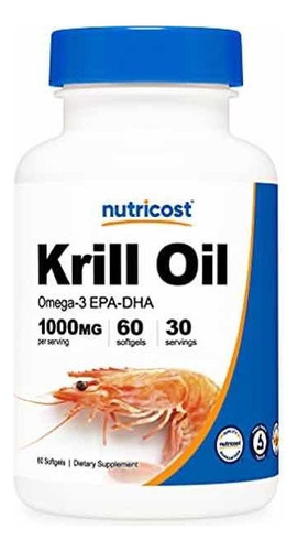 Original Nutricost Krill Oil, 1000mg, 60 Softgels, Omega 3