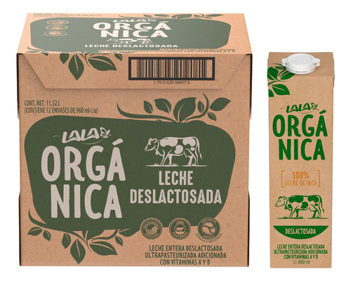 Uht Lala Orgánica Desl 960ml Ue. Pack 12 Pza De 960 Ml