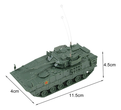 Modelo De Tanque 4d 1:72, Carro De Orugas 04a Carro Verde