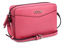 Comprar Bolsa Crossbody Guess Factory Con Logo Estampado Para Mujer Acabado De Los Herrajes Niquel Color Fucsia Color De La Correa De Hombro Fucsia Diseño De La Tela Liso