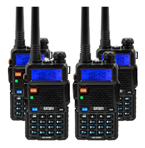 Kit 4 Rádio Comunicador Ht Dual Band Uhf Vhf Uv-5r Fm Fone