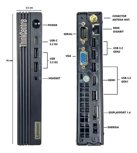 Mini Pc Lenovo Thinkcentre M80q Gen3 I5-12400t 8gb M.2 240gb