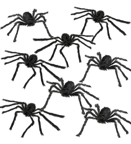 8 Pack Halloween Spiders, Realistic Scary Spiders Fake ...