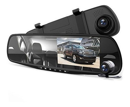 Pyle Dash Cam Espejo Retrovisor - 4.3 &quot;dvr Monitor Vist