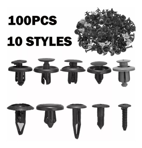 100 Broches Clip Grapas Parachoques Guardafangos Guardapolvo