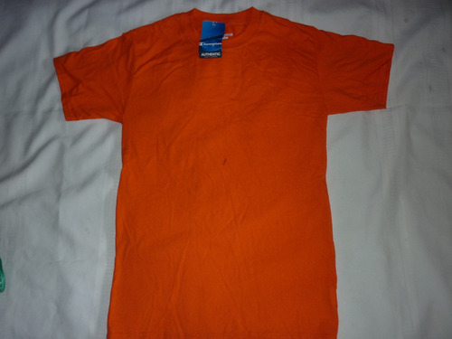 E Remera Champion Talle S Basica Algodon Naranja Nueva Art 7