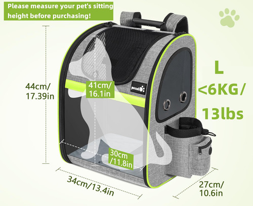 Mochila Extensible Con Malla Transpirable Para Mascotas Hast