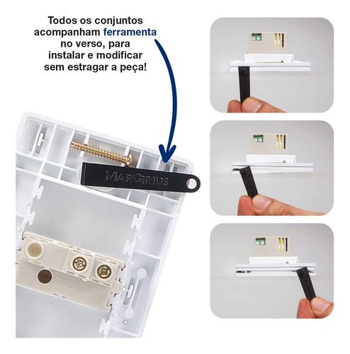 Conjunto Tomada 20a 250v 4x2 1 Posto Margirius Infiniti Plus