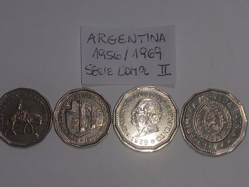 Monedas Argentina Serie Completa 1956/69 Lote #2