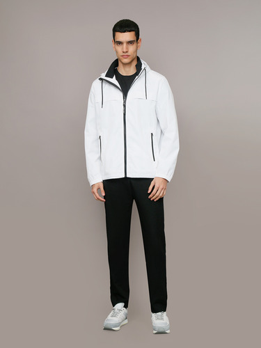 Chaqueta Ligera Con Gorro Blanco Calvin Klein