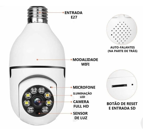 Cámara Lampada De Monitoreo Inteligente Aplicación Yoose Inf