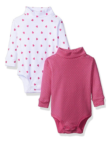 Spasilk Baby Girls 2 Pack Traje De Manga Larga De Cuello Alt