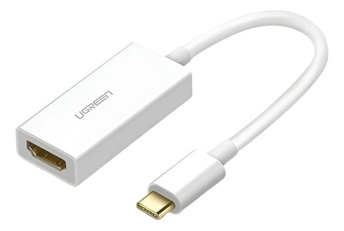 Cable adaptador Ugreen USB C macho a HDMI hembra, color blanco
