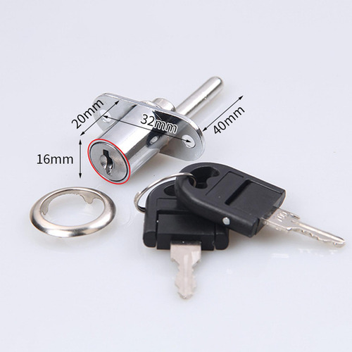 Cerradura Resistente Para Armarios Y Cajones De 16mm Plata