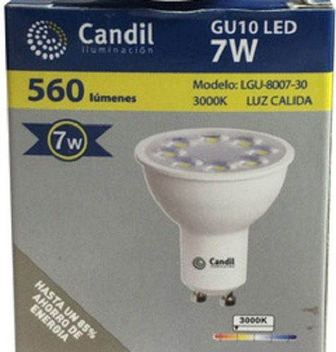 Imagen 9 de 9 de Pack X 5 Lamparas Dicroicas Led 7w=50w Gu10 220v Marca Candil Luz Calida O Fria Iluminacion Hogar Oficinas Comercios