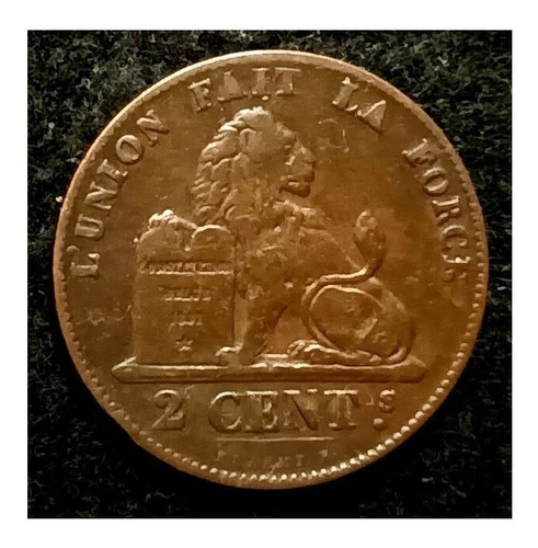 Bélgica 2 Centimes 1858 Muy Bueno Km 4.2 Rey Leopoldo I