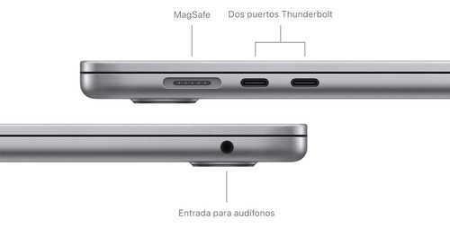Macbook Air 15 Chip M3, 8 Núcleos, 256 Gb Ssd, Gris Espacial Gris Espacial