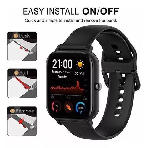 QGHXO banda de repuesto para Amazfit Bip, banda de silicona suave de  repuesto para Amazfit Bip/Bip Lite/Bip S/Bip U/GTS/GTS 2/GTS 2/GTS 2  Mini/GTR