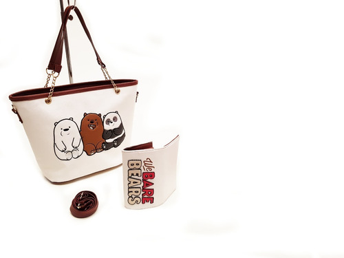 Combo Bolsa Osos We Bare Bears+ Cartera Osos Escandalosos 