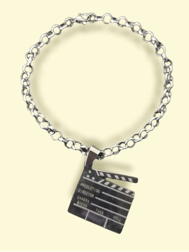 Pulsera Rolo + Claqueta Cine Filmación Películas Acero Quiru