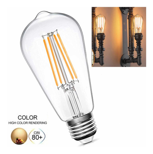 Foco Bombilla Led Vintage E26 E27 Standard Blanco Cálido