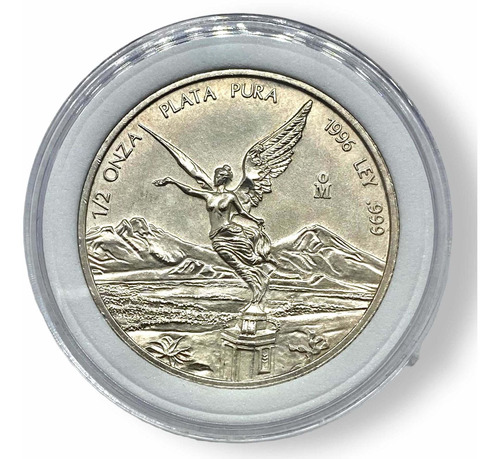 Moneda De 1/2 Onza Plata Ley 999 Año 1996 Encapsulada