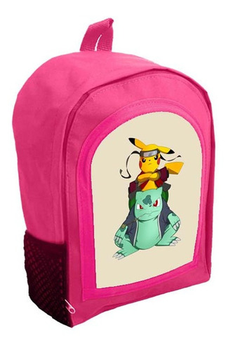 Mochila Infantil Rosa Nena Nene Pikachu Anime Tt44