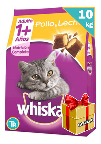 Whiskas Pollo Y Leche 10 Kg + 5 Salsas Y Envío