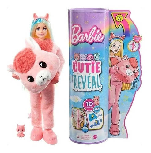 Barbie Cutie Reveal Muñeca Disfraz Llama 10 Sorpresas.