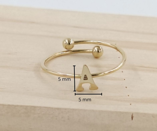 2 Uds De Anillos Con Inicial Acero Inoxidable Vie Or A Ajustable
