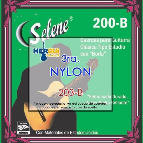 Cuerda 3ra Nylon Negro C/borla Selene 203-b