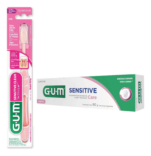Gum Combo Cepillo Sensitive Clean + Crema Sensitive Care