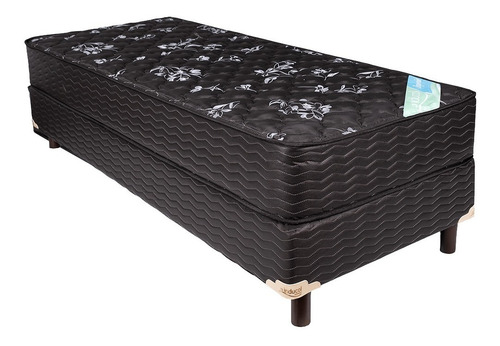 Sommier y colchon Inducol Imperial 1 plaza de 190cm x 80cm de Resortes con Marco perimetral de Acero