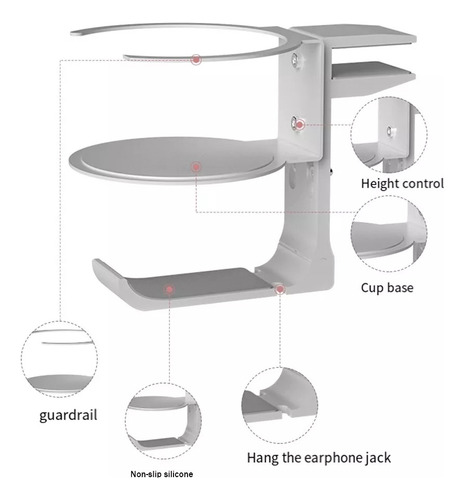 Soporte Para Vasos Con Pinza De Escritorio, Antiderrames, Pa