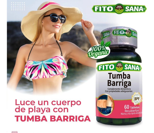 Tumba Barriga Quemador De Grasa Natural 60 Tableta Fitosana