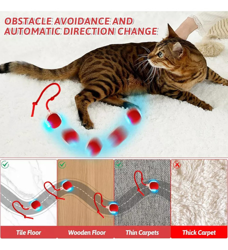 Bolinha Se Move Automática Interativa Eletrônica Gato C/